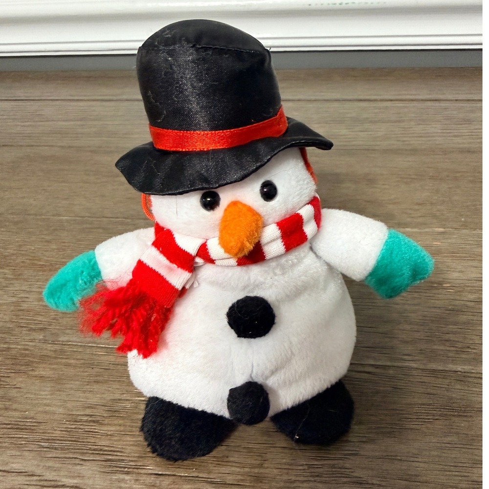 Vintage 1997‎ Stuffins Snowman Plush 6 Inch Christmas Holiday Ornament